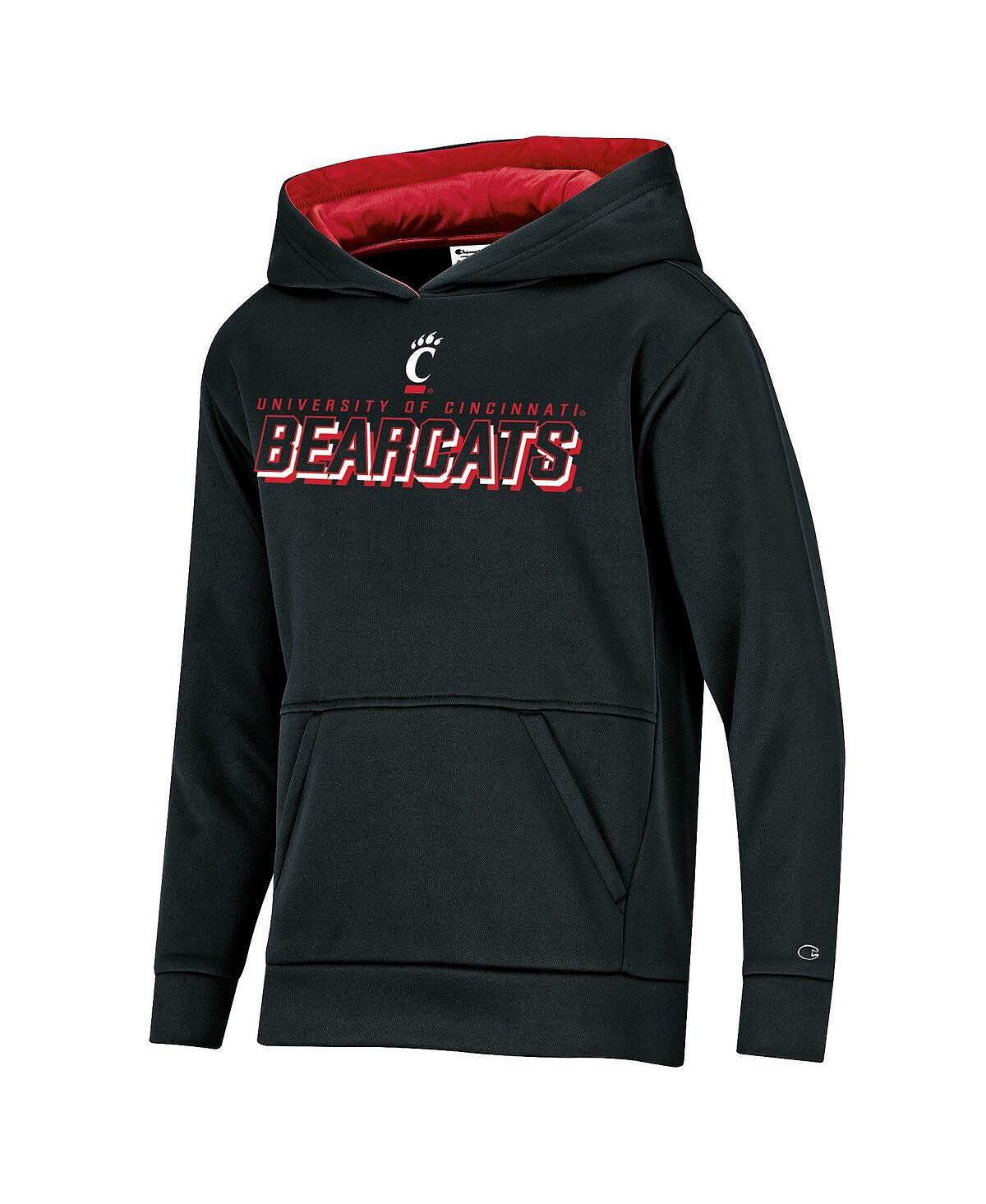 

Черный пуловер с капюшоном и логотипом Big Boys Cincinnati Bearcats Field Day Fast Logo Champion