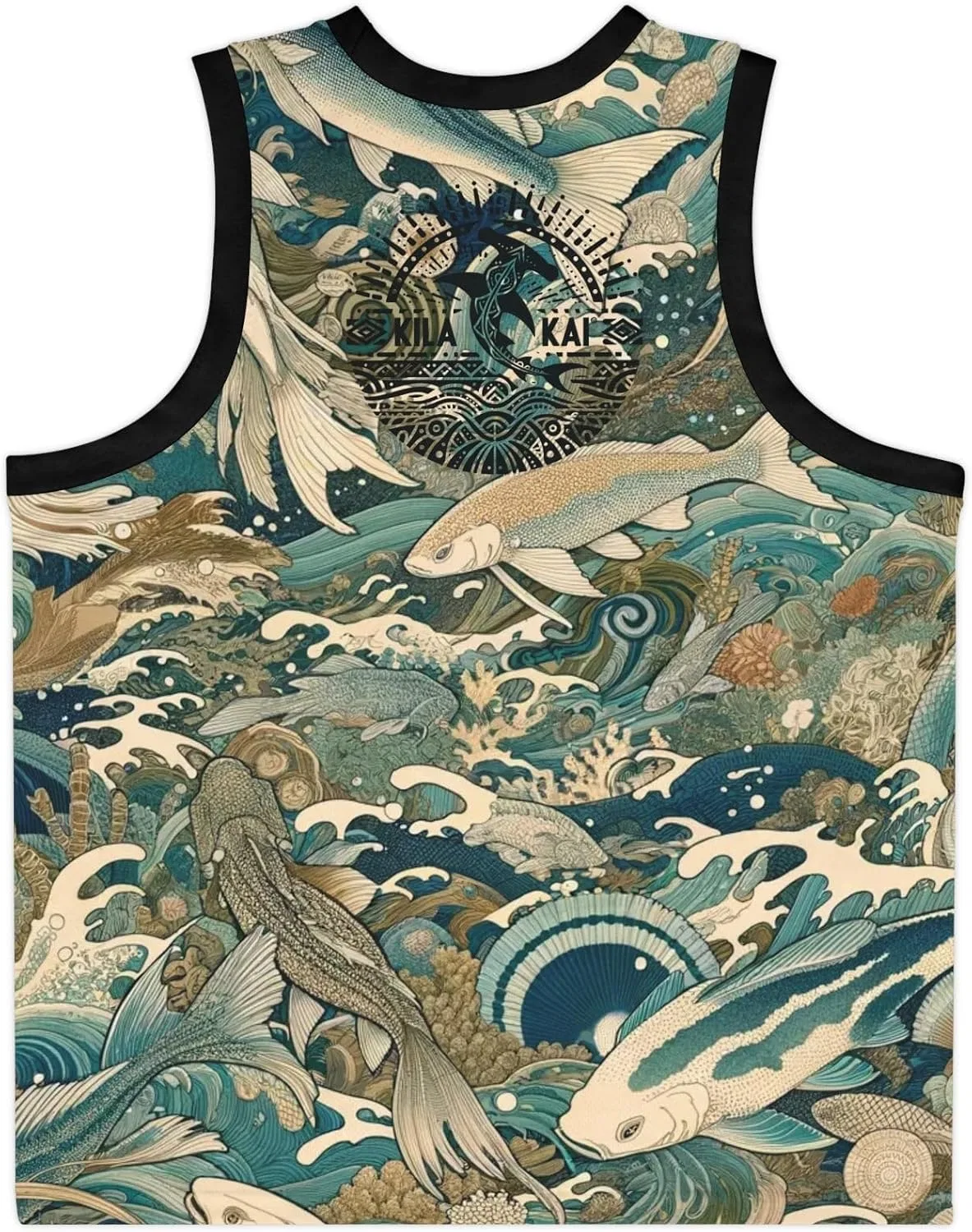 Kila Kai Майка CamoKoi Ringer, спортивная майка, одежда для спортзала, Black Rib — фото 3
