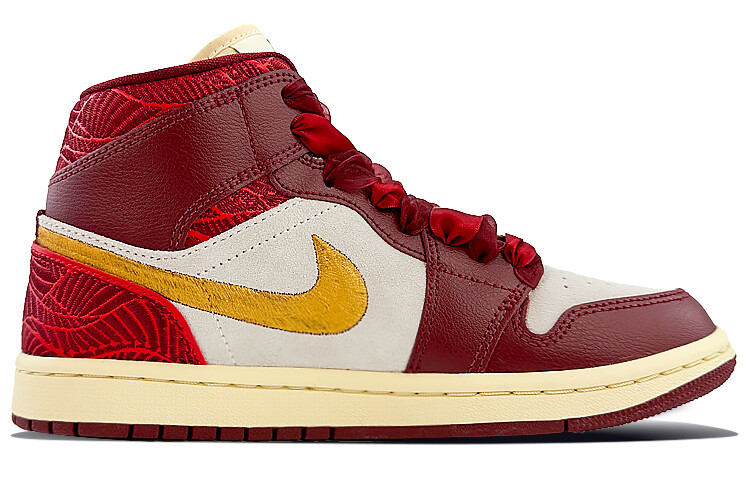 Кроссовки Air Jordan 1 Vintage Basketball Shoes Women's Mid-Top Red — фото 2