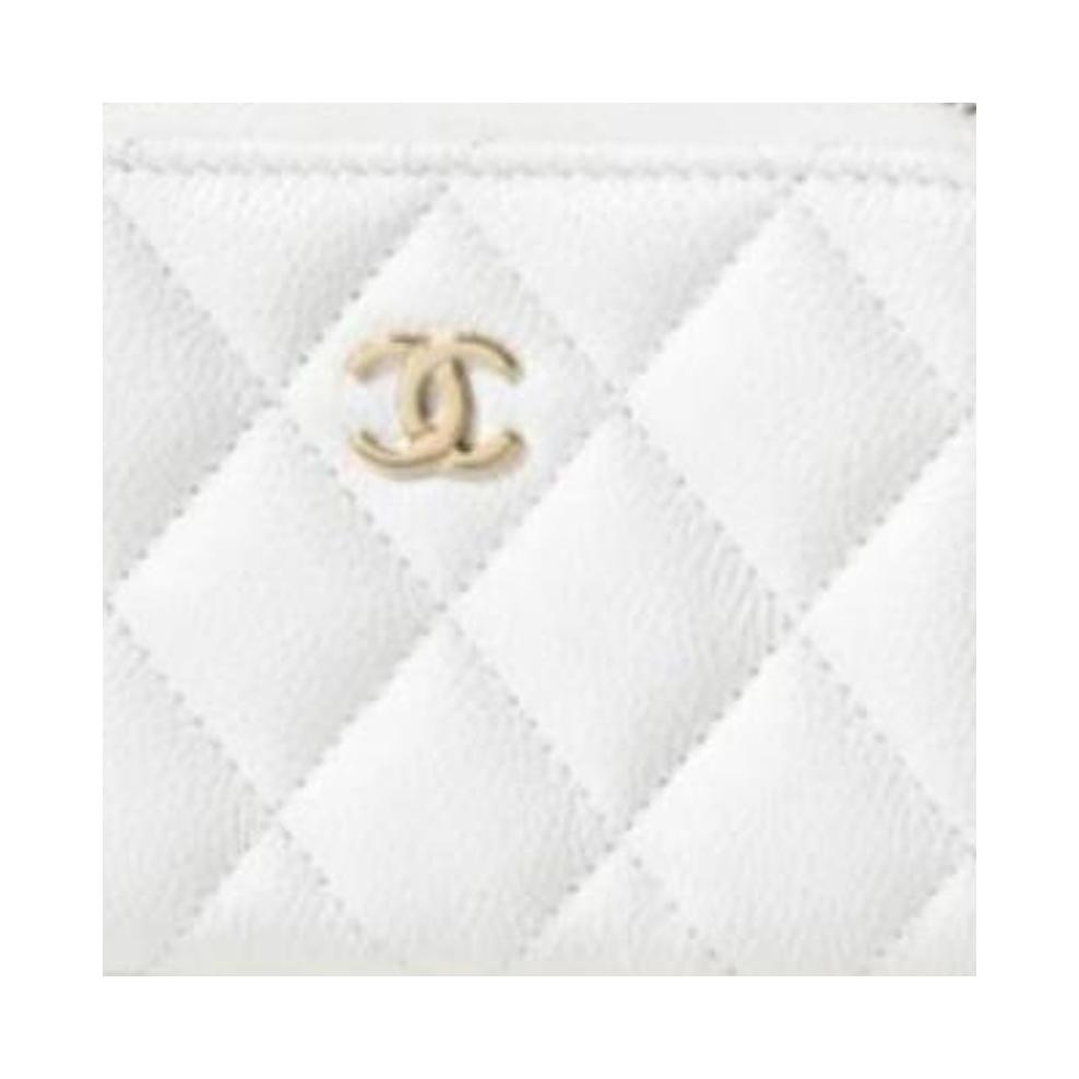 CHANEL Миниатюрный кошелек из мягкой овчины женский белый — фото 3