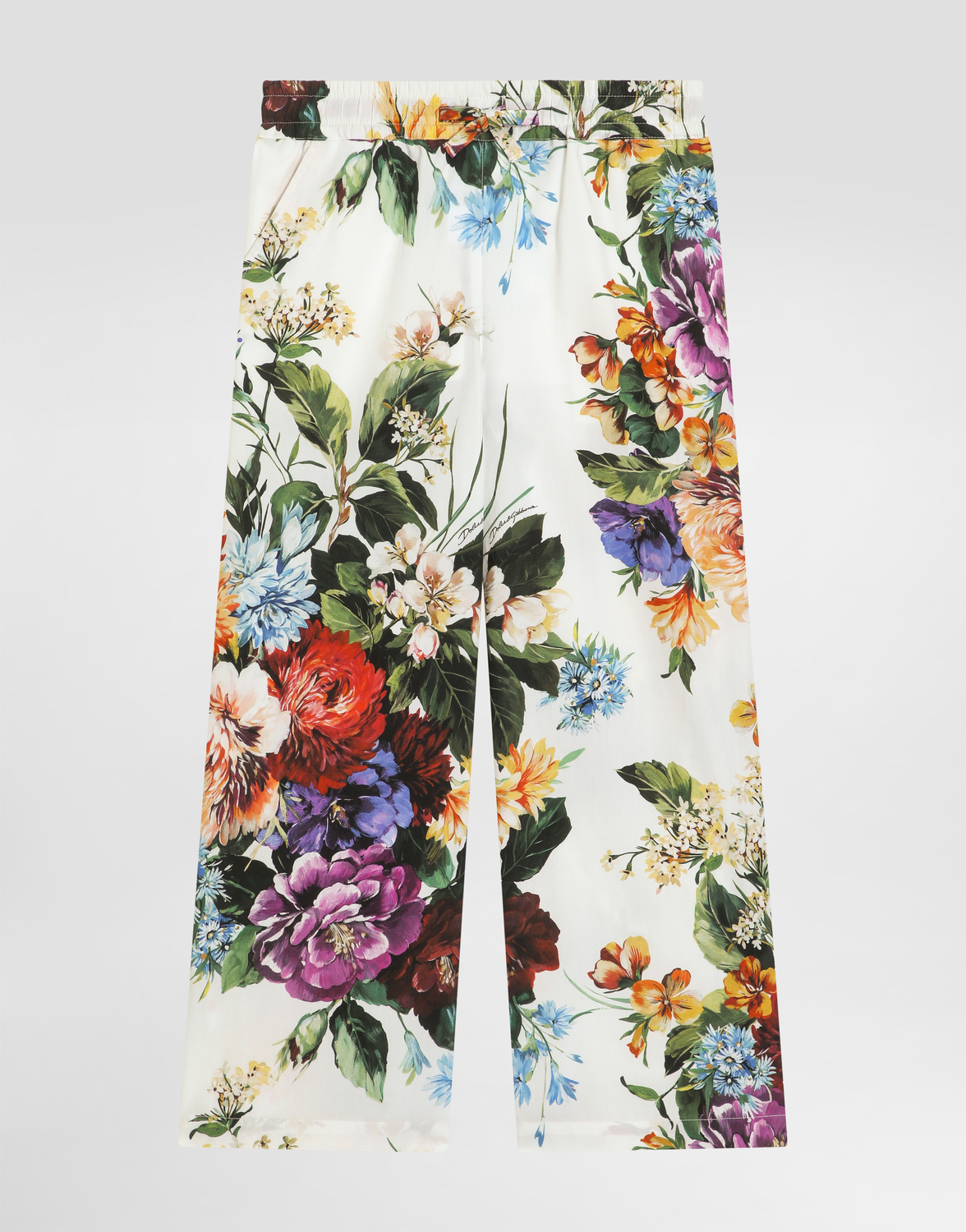 

Брюки из хлопкового поплина с цветочным принтом Dolce&Gabbana, мультиколор