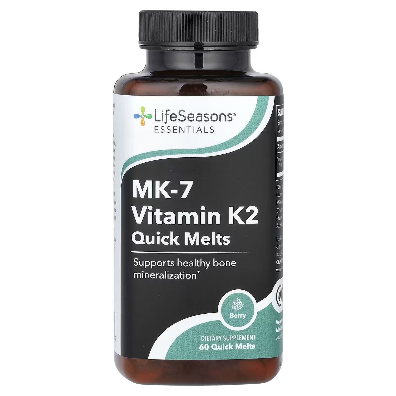 

Essential, MK-7, Витамин К2, быстроплавкий, ягодный, 60 быстроплавких продуктов Lifeseasons