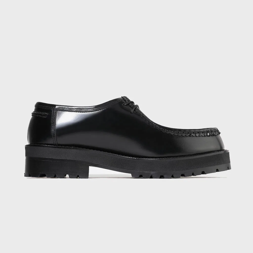Мужские мокасины Firenze.A Bold Shape 4.7 см Leather 9009, чёрные Box, с подошвой Vibram — фото 3