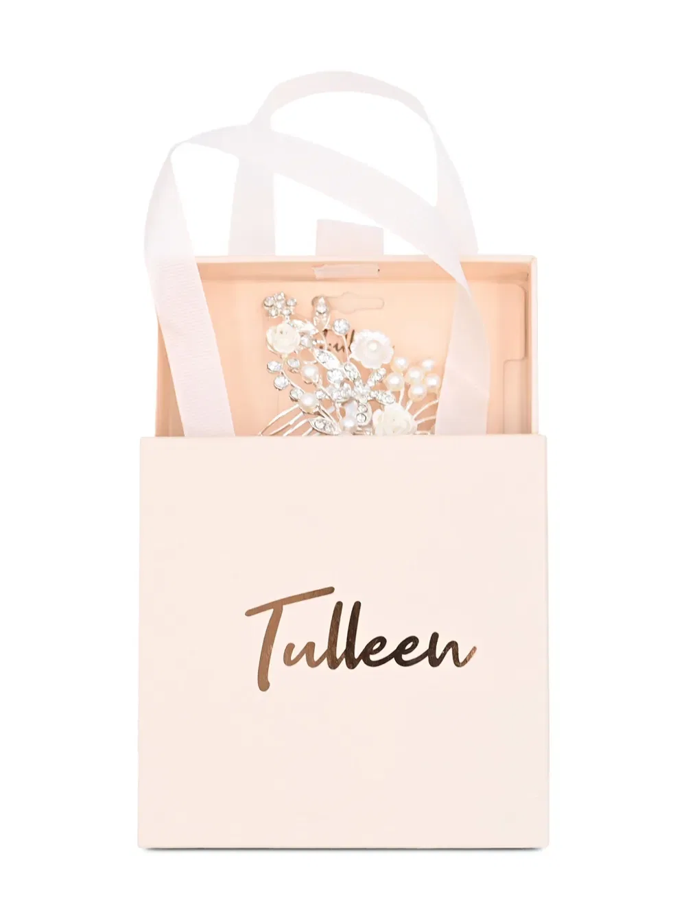 Цветочный гребень для волос Tulleen, серебро — фото 3