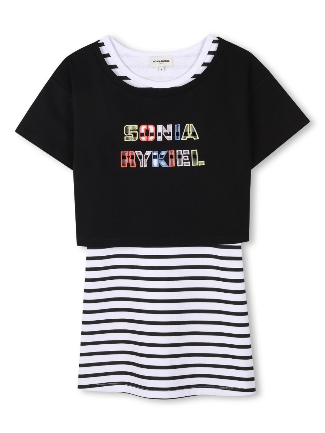 

SONIA RYKIEL ENFANT платье мини в полоску, черный