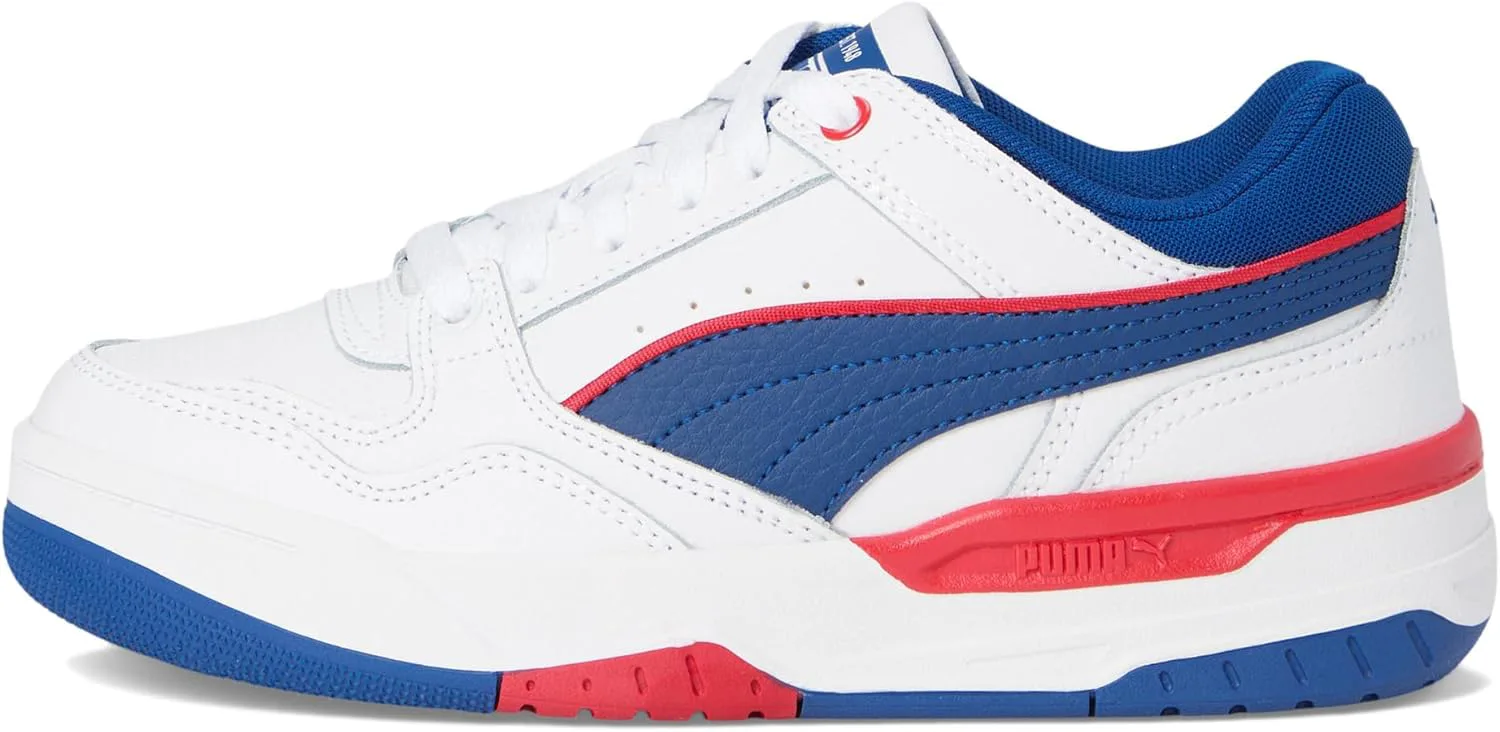 Детские кроссовки PUMA для мальчиков Rebound Retro на шнуровке - серые, белый — фото 2