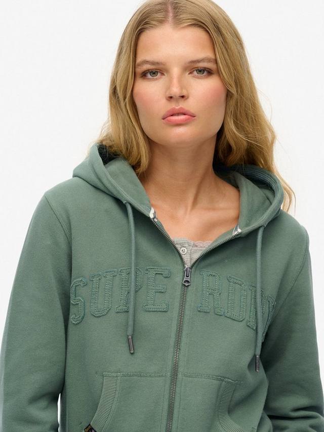 Athletic Essentials тонированная укороченная худи с молнией Superdry, Laurel Khaki — фото 4
