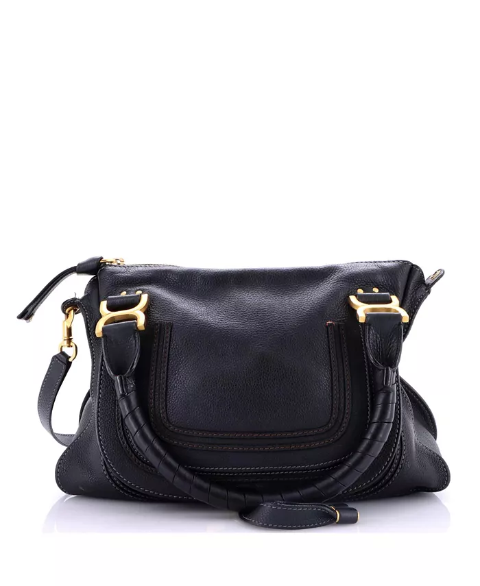 

Средняя кожаная сумка через плечо Marcie Pre-Owned Chloe, черный