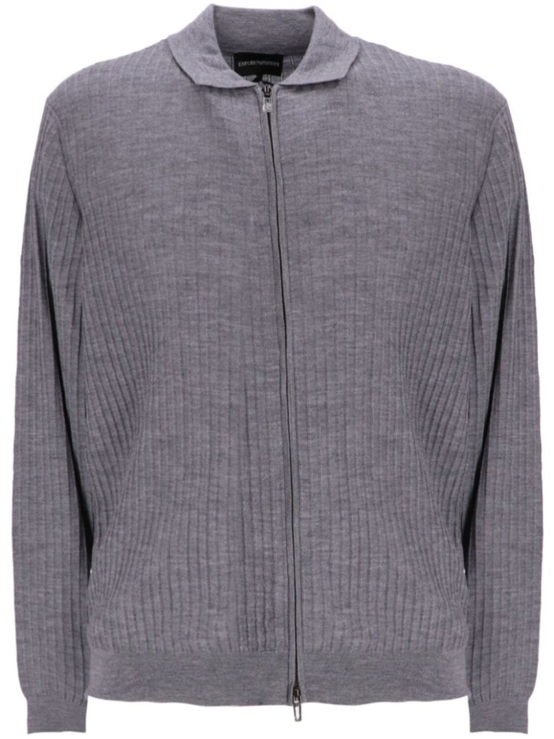 

Шерстяной кардиган на молнии Emporio Armani, серый