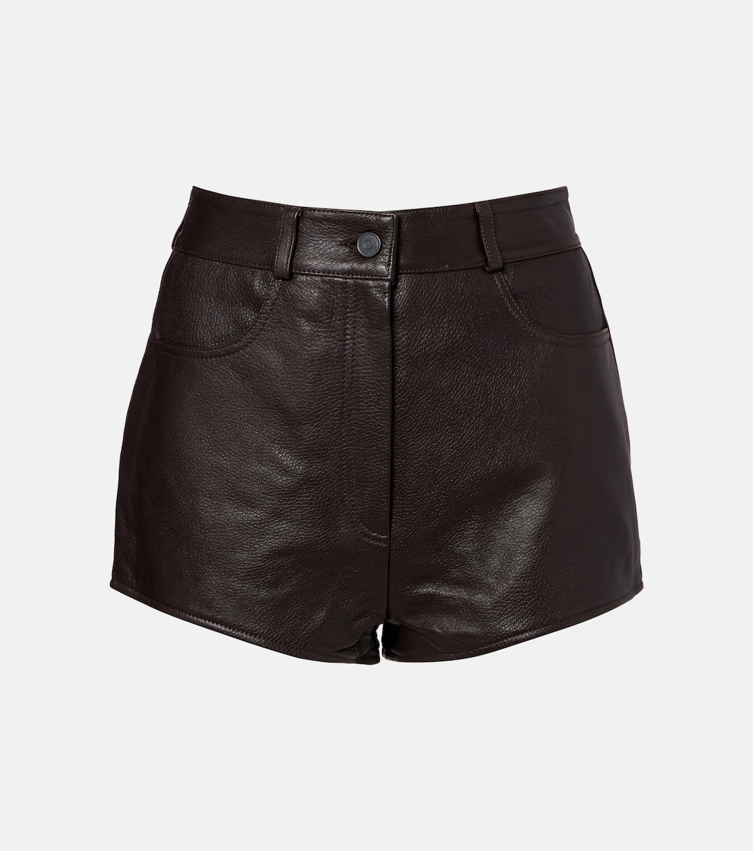 

Кожаные микрошорты Loen с высокой талией The Frankie Shop, Vintage Brown
