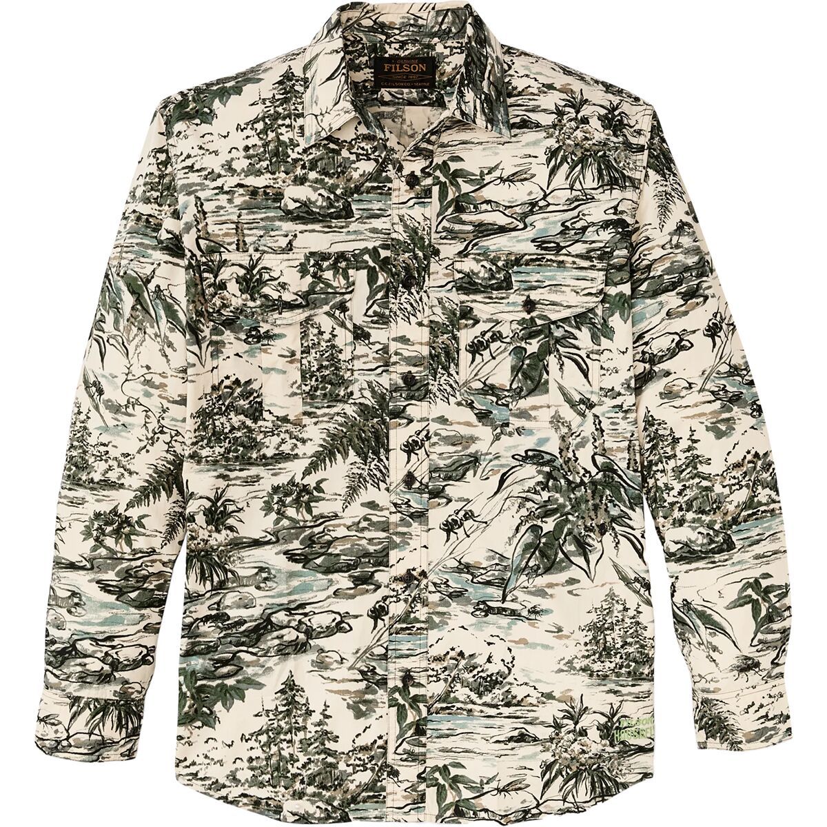 

Рубашка из стиранной перьевой ткани X housefly Filson, хаки