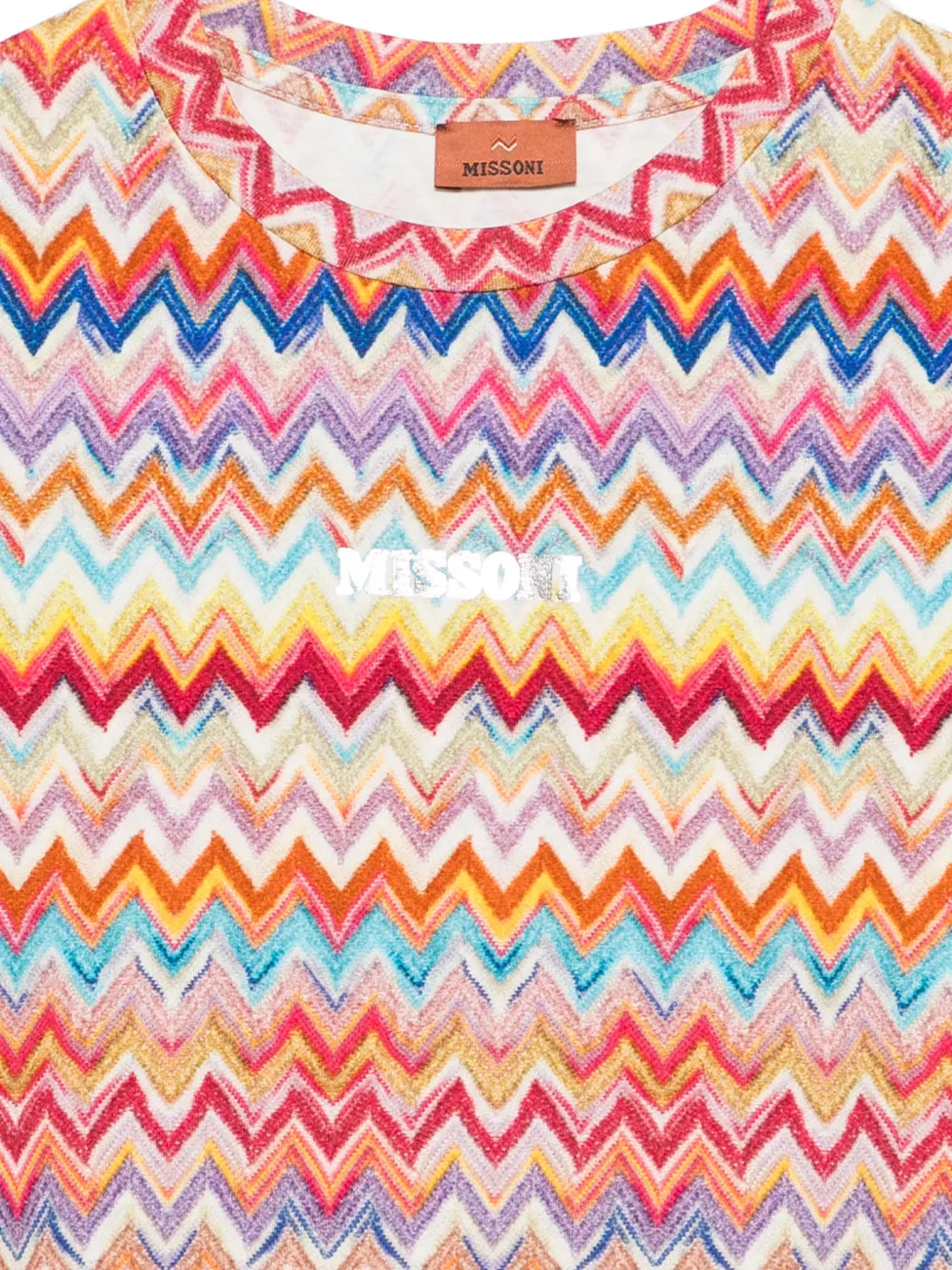 Футболка с короткими рукавами и зигзагообразным узором Missoni Kids, белый — фото 3