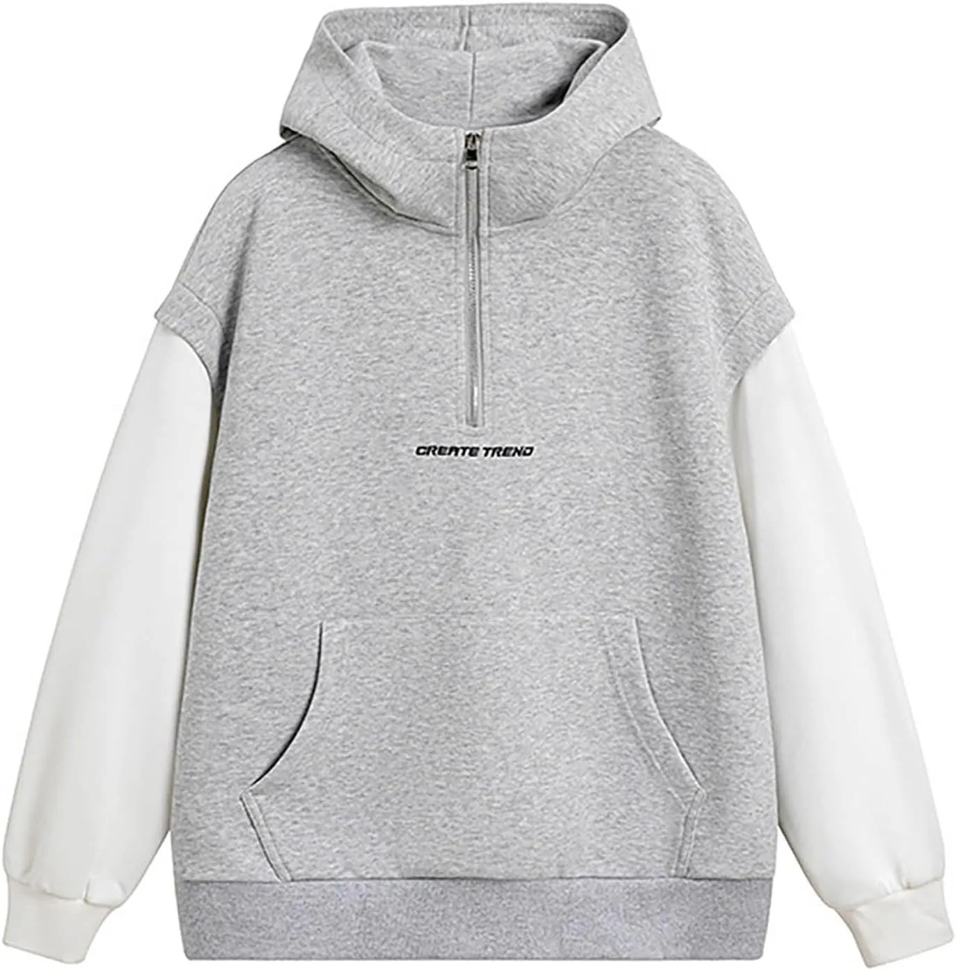 Мужская фальш-двухсоставная толстовка с капюшоном Casual Quarter Zip — фото 3