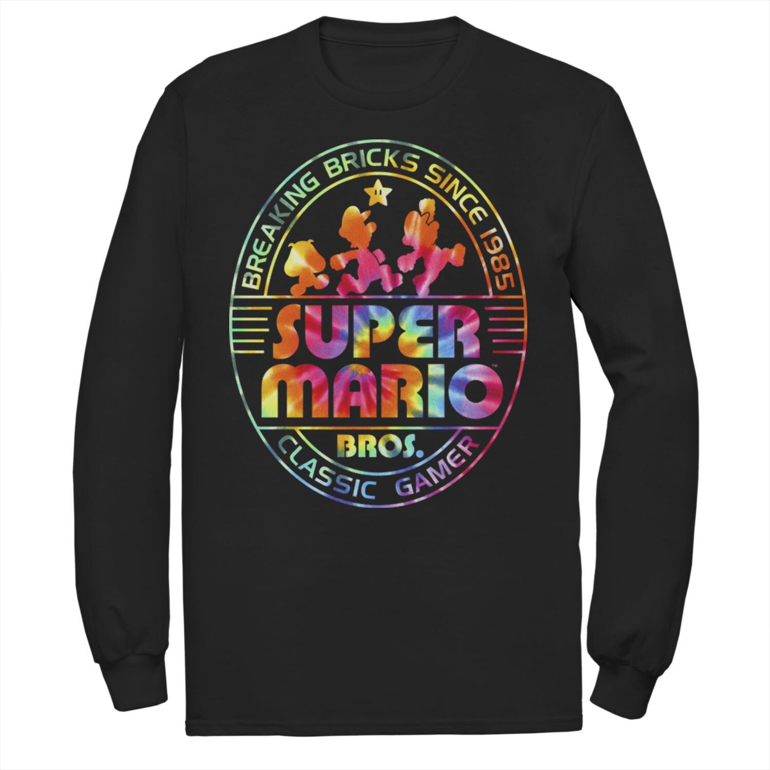 

Мужская футболка с логотипом Nintendo Super Mario Brick Break 85 Tie Dye Licensed Character