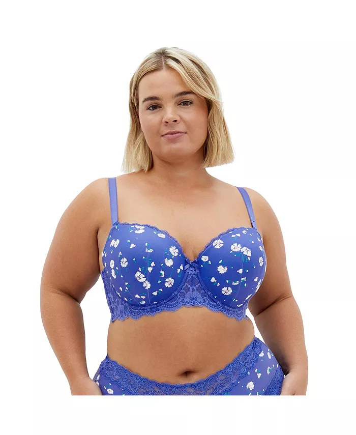 

Контурный бюстгальтер Hailey Print Plus Size CITY CHIC, синий