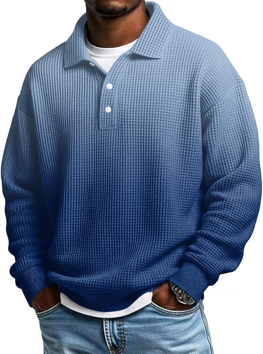 

Мужская поло с длинным рукавом и воротником lopmou