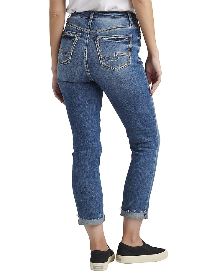 

Джинсы Silver Jeans Co. Girlfriend Mid-Rise Slim Leg Jeans L27137EKC217, индиго