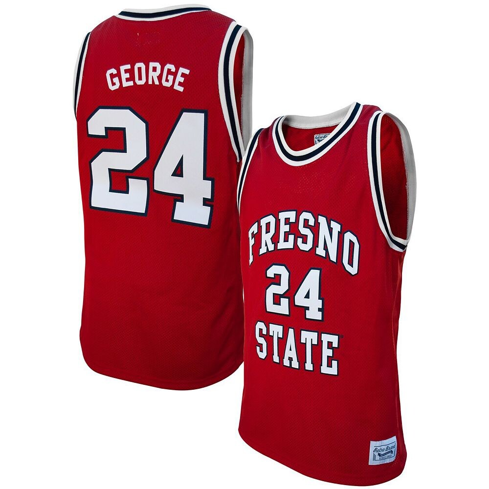 

Мужская оригинальная баскетбольная майка в стиле ретро бренда Paul George Red Fresno State Bulldogs Alumni, цвет Csf Red