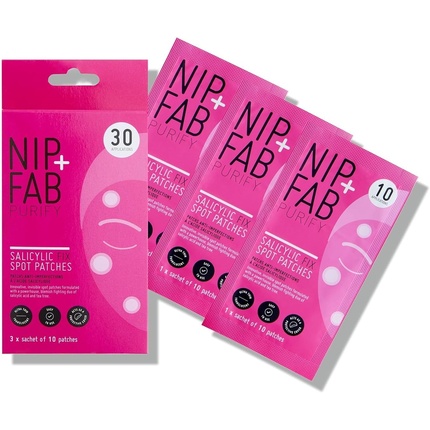 

Пластыри Nip + Fab Salicylic Acid Fix Spot для лица с чайным деревом, пятна, темные пятна, 30 шт Nip+Fab