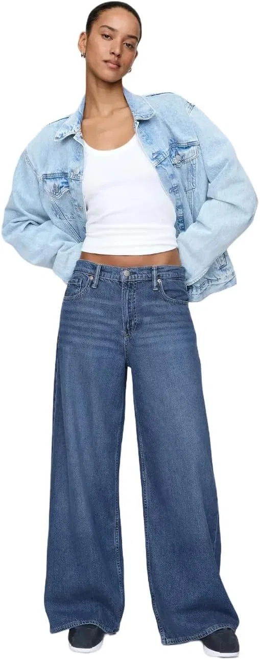 Джинсы женские Mid Rise Baggy Denim от Gap, индиго