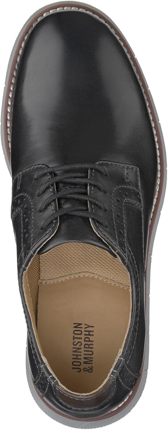 Johnston & Murphy Big Kid Holden Plain Toe Boys Dress Casual Lace-Up Shoe, черный/серый — фото 3