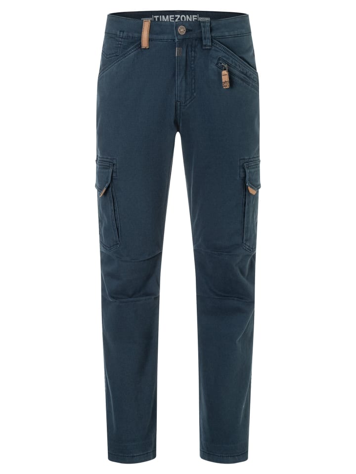 

Брюки-карго, стандартный крой, карманы, хлопок, застежка-молния, синие Timezone