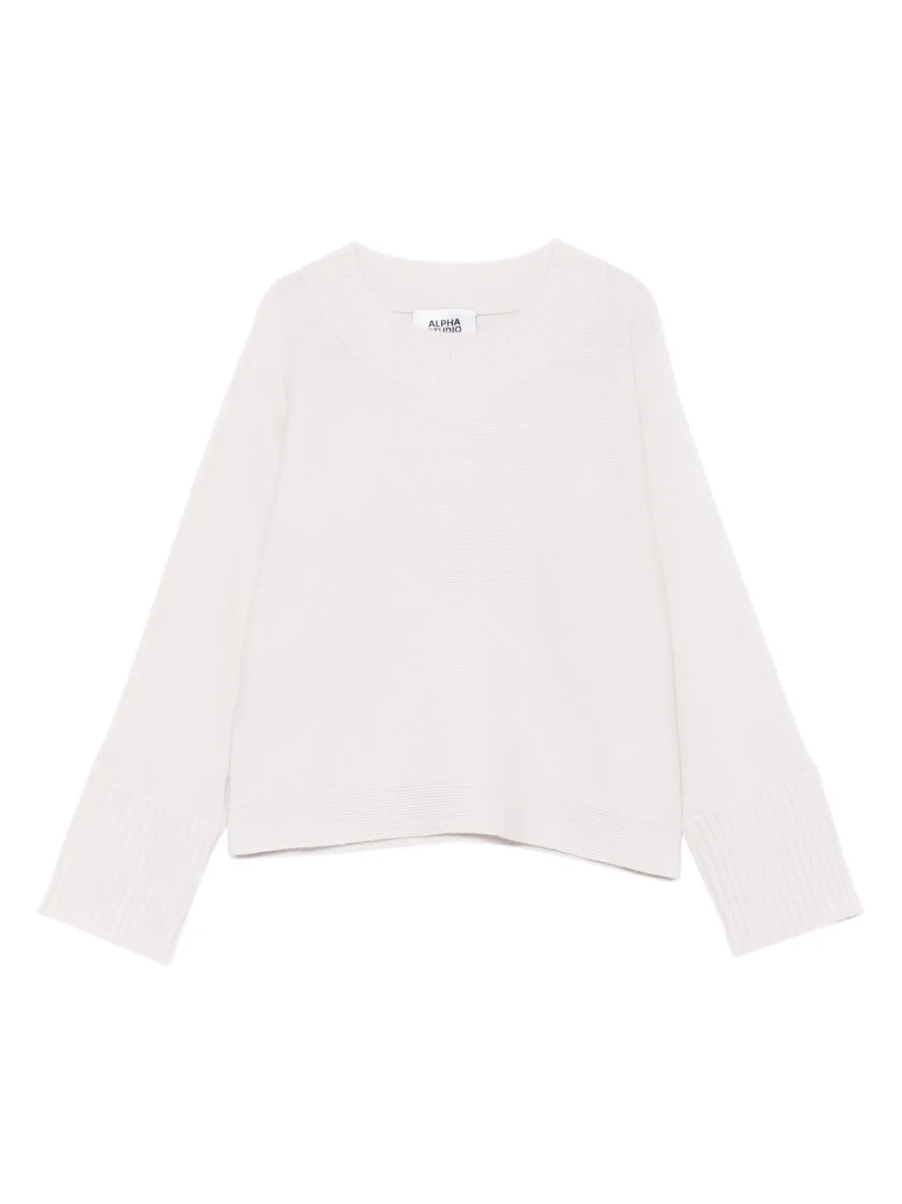 

Свитер с манжетами в рубчик Alpha Studio, белый