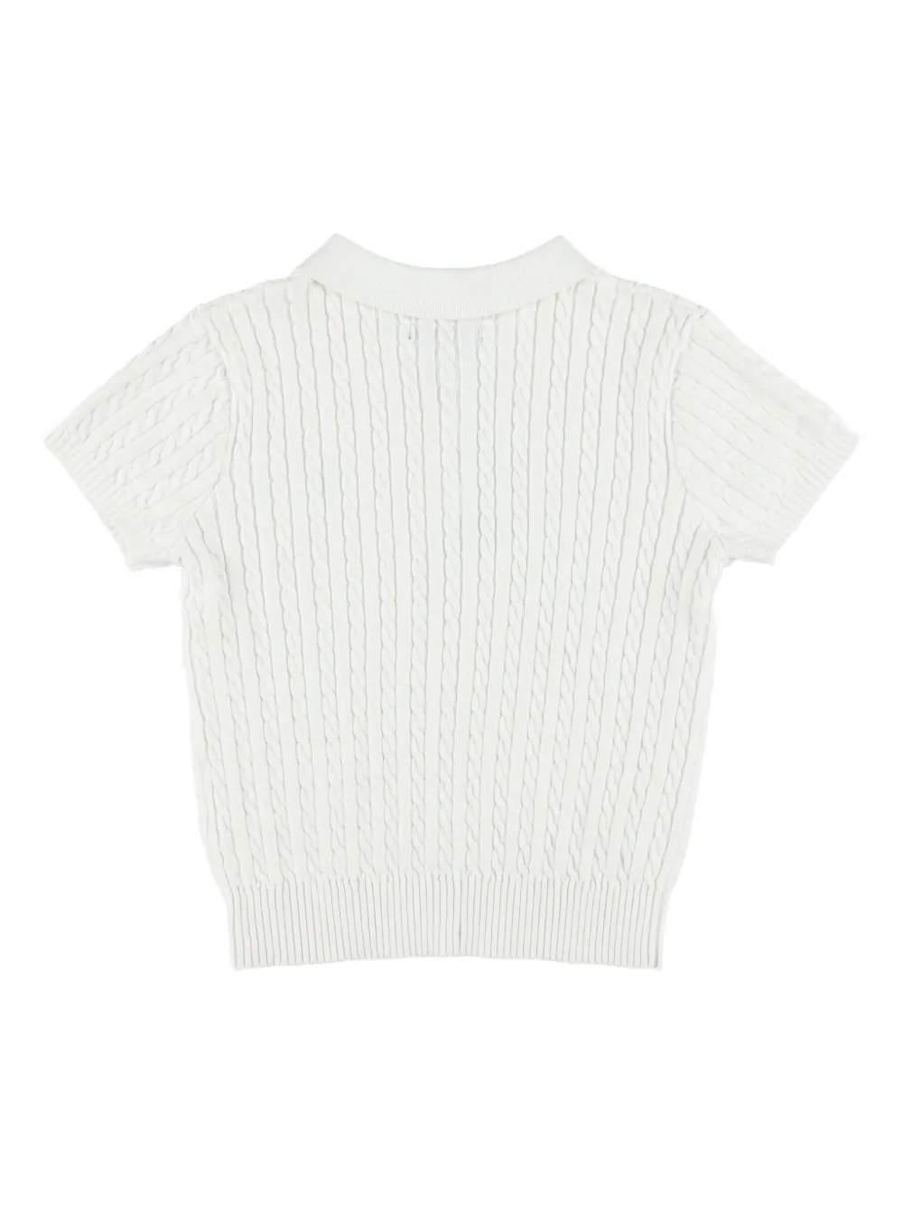 Поло в стиле "косичка" Polo Ralph Lauren Kids, белый — фото 2