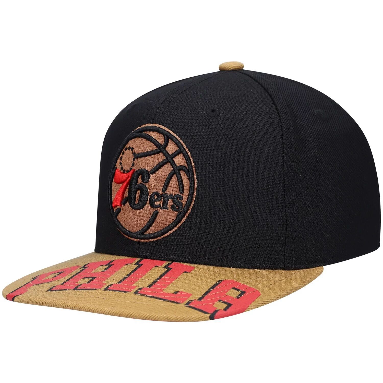 

Мужская кепка Mitchell & Ness x Lids черная/коричневая Philadelphia 76ers Current Reload 3.0 Snapback Hat