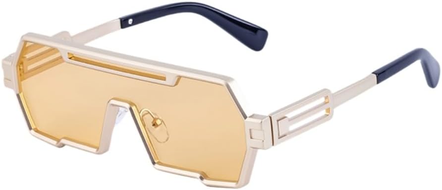 

Мужские солнцезащитные очки в стиле стимпанк, модные квадратные солнцезащитные очки из металла, цельные солнцезащитные очки в стиле панк, модные прямоугольные очки WNCKSQ, C6goldyellow