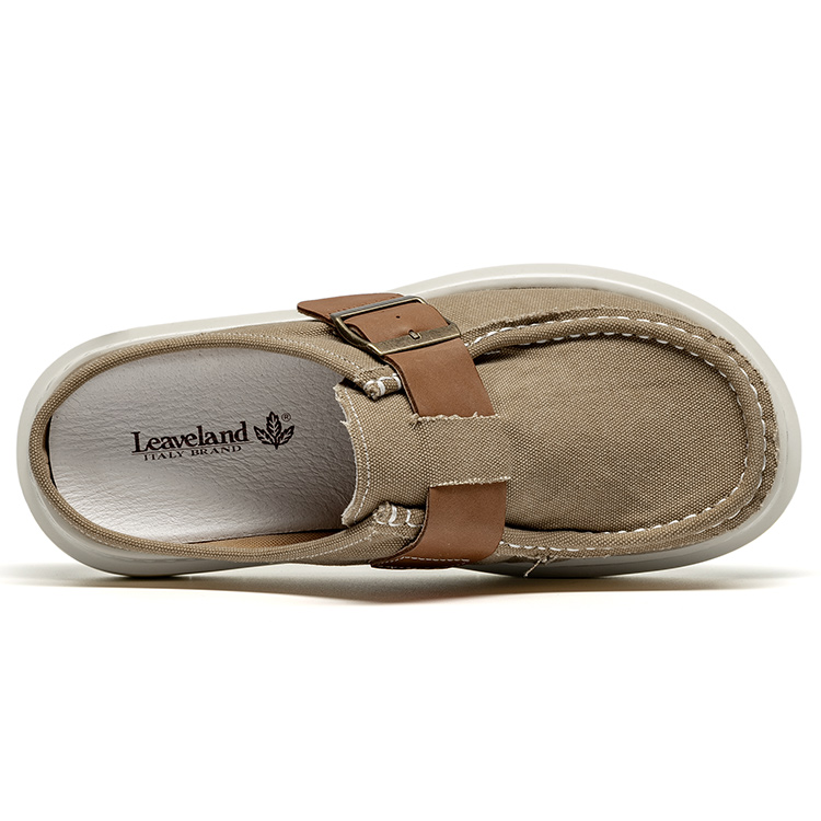 LEAVELAND Закрытые тапочки мужские светло-коричневые, цвет Light Brown — фото 3