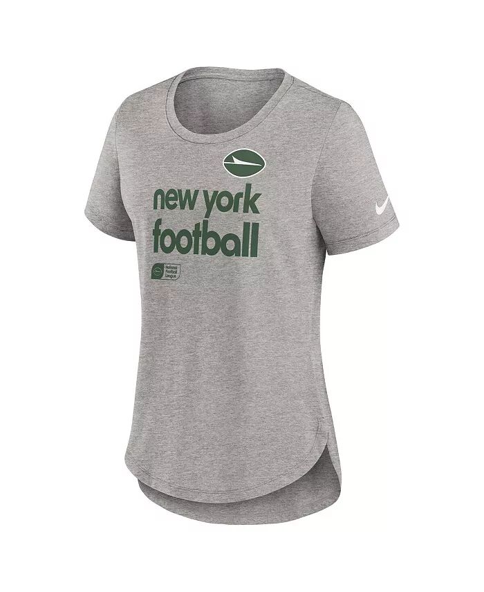 Женская футболка цвета «хизер уголь» New York Jets Fashion Tri-Blend Nike — фото 2