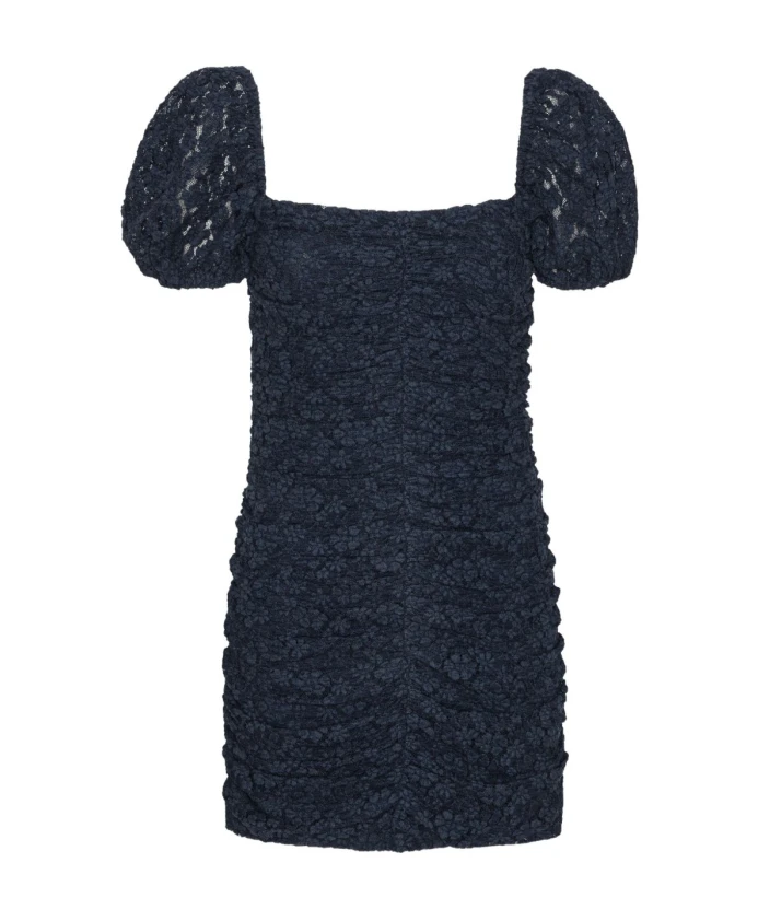 

Синее платье с пышными рукавами и застежкой-молнией. Rotate Birger Christensen, синий