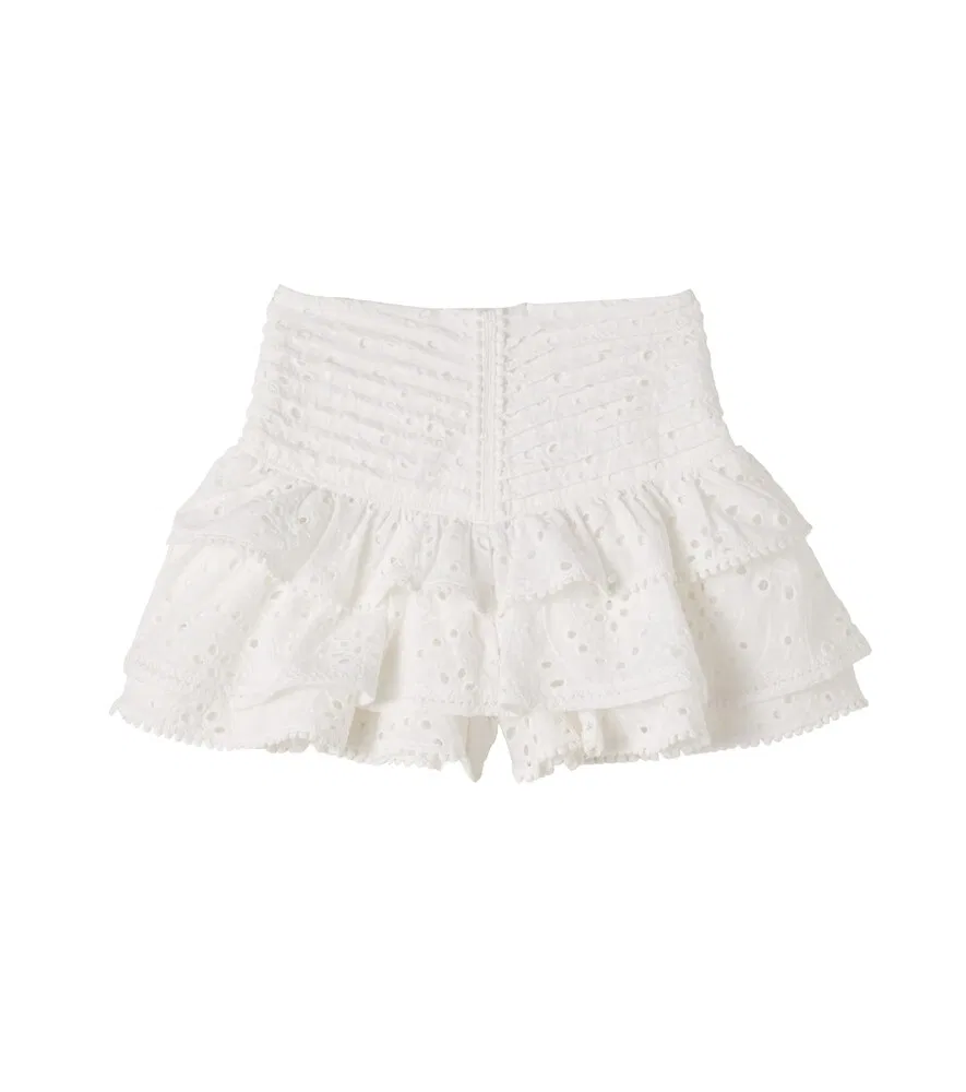 Юбка Alizee из английского хлопка с вышивкой Poupette St Barth Kids, белый