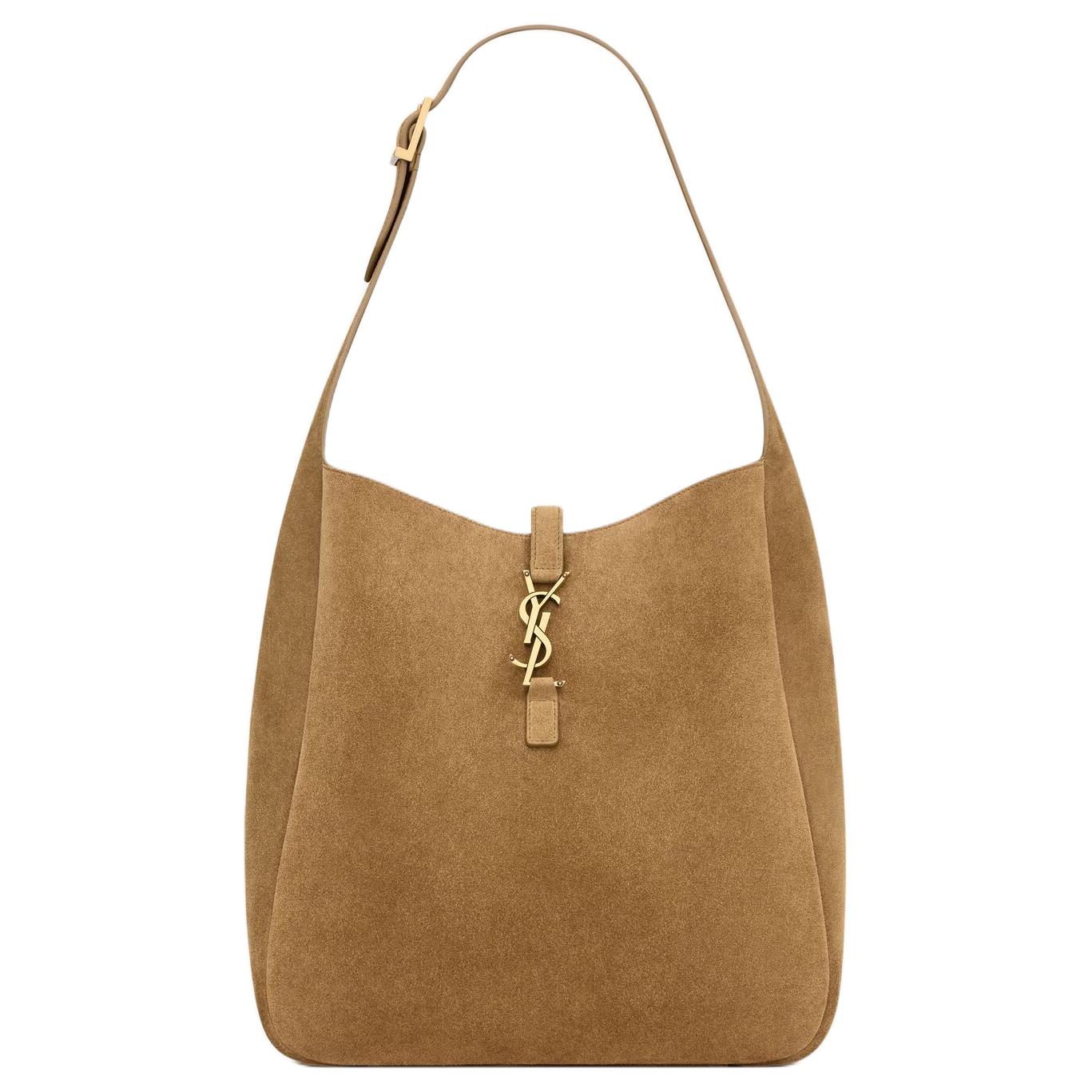 

SAINT LAURENT LE5A7 Замшевая большая сумка-хобо наплечная сумка женская gold leaf