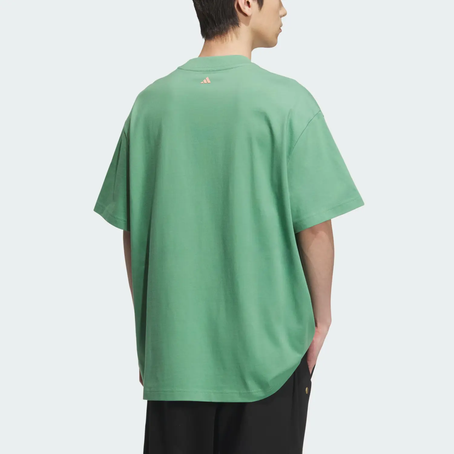 Футболка баскетбольная мужская soft Adidas, зеленый — фото 4