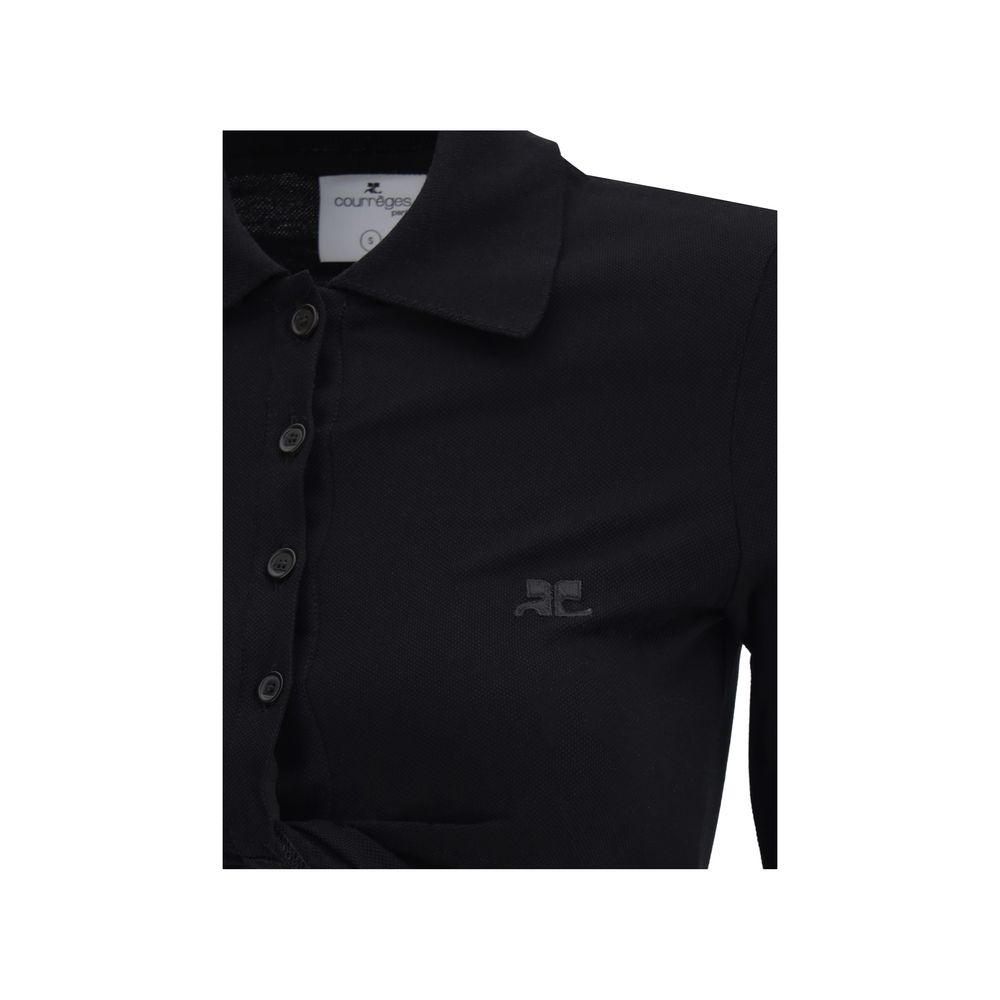

Поло Courrèges с перекрученной деталью Courreges, черный