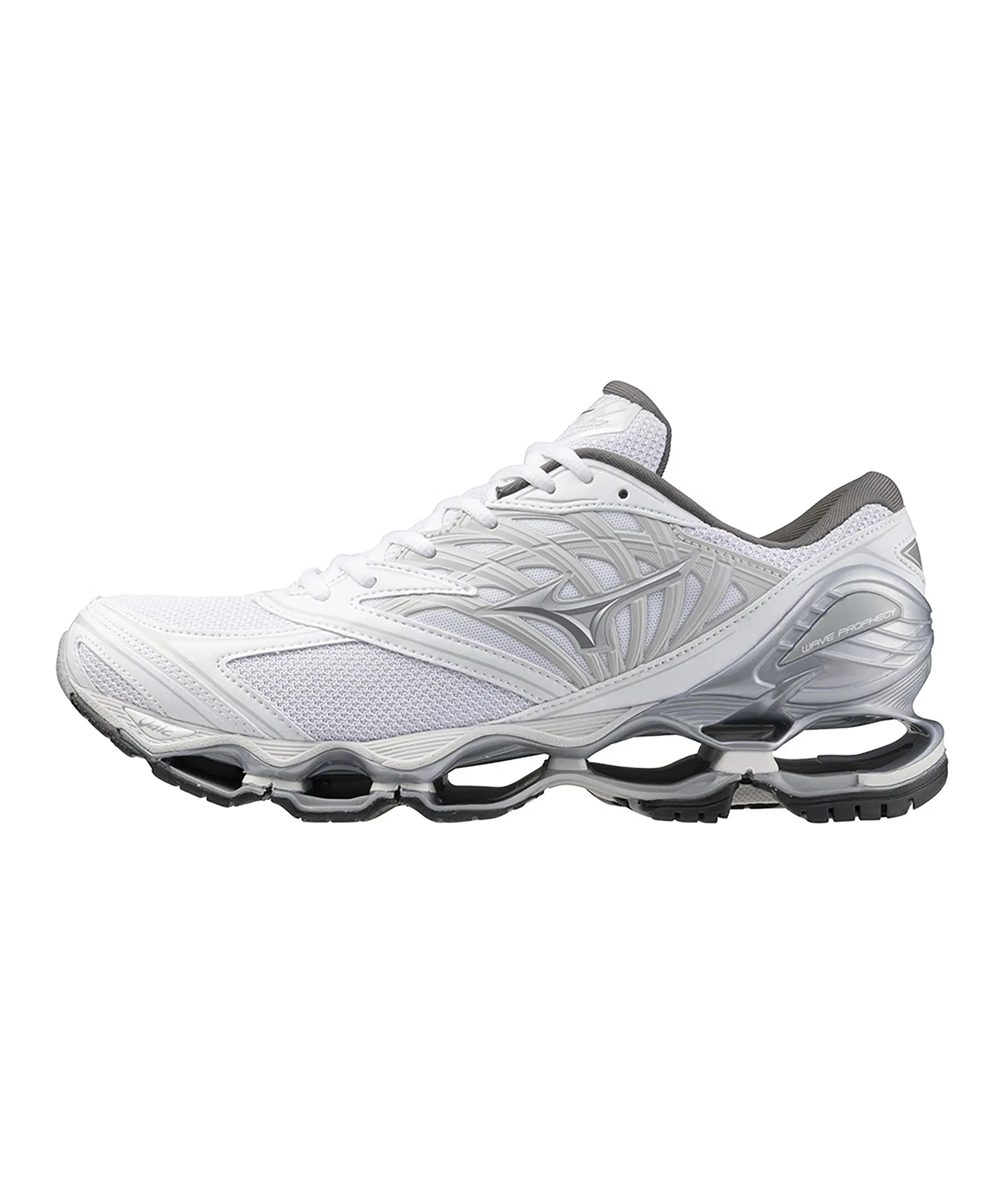 Мужские кроссовки MIZUNO WAVE PROPHECY LS белые с серебристым логотипом