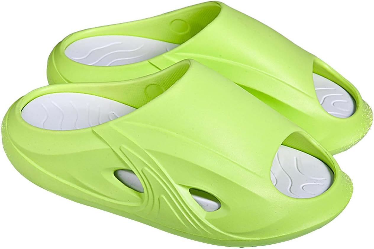 

Мужские шлепанцы с поддержкой свода стопы, удобные, с нескользящей, дышащей, прочной подошвой, амортизирующие, для дома и улицы, легкие тапочки Generic, зеленый