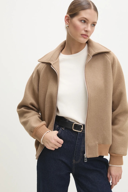 

Шерстяная куртка Answear.Lab, коричневый