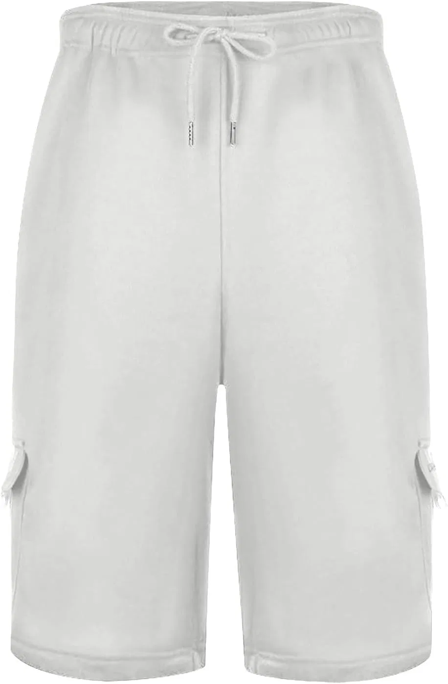 Шорты спортивные мужские с карманами, Elastic Waist Drawstring, белый — фото 4