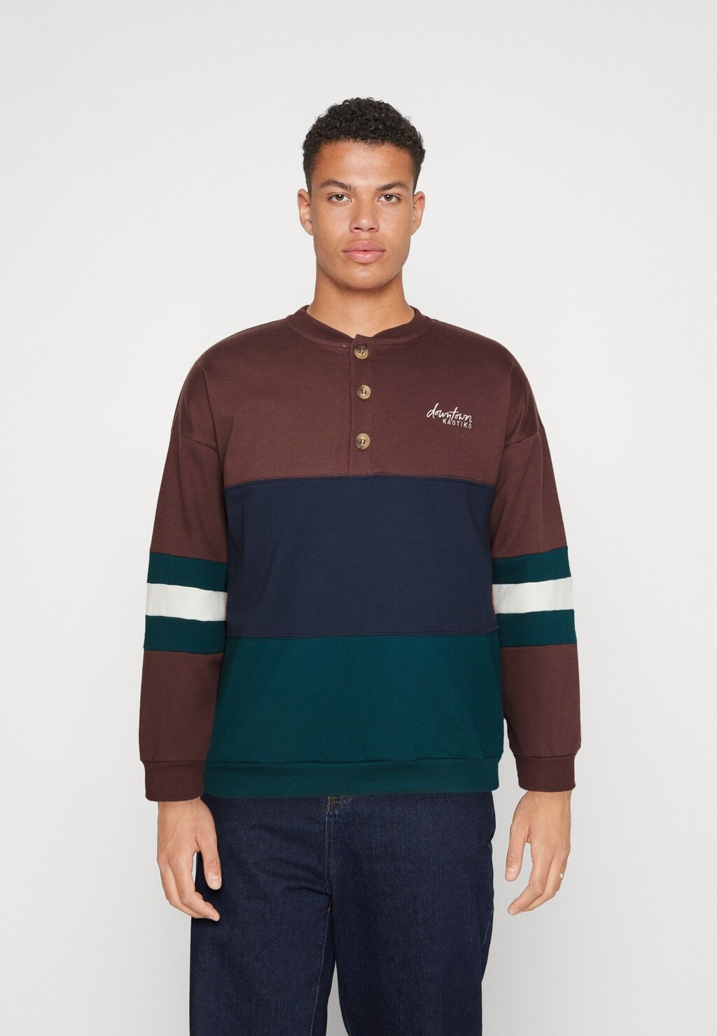 

Толстовка CREW BUTTONS WILLOW UNISEX Kaotiko, коричневый/темно-синий