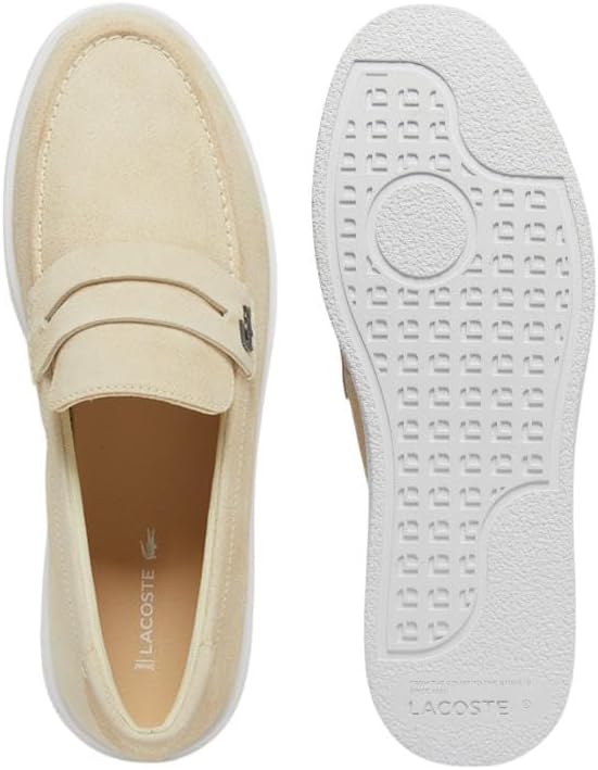 Мужские слипоны Lacoste Cochet из замши, белый/желтый/светло-желтый — фото 4