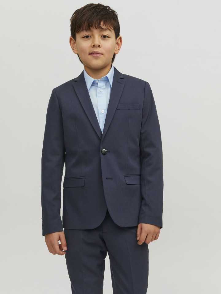 JACK & JONES Junior Однобортный пиджак темно-синего цвета — фото 3