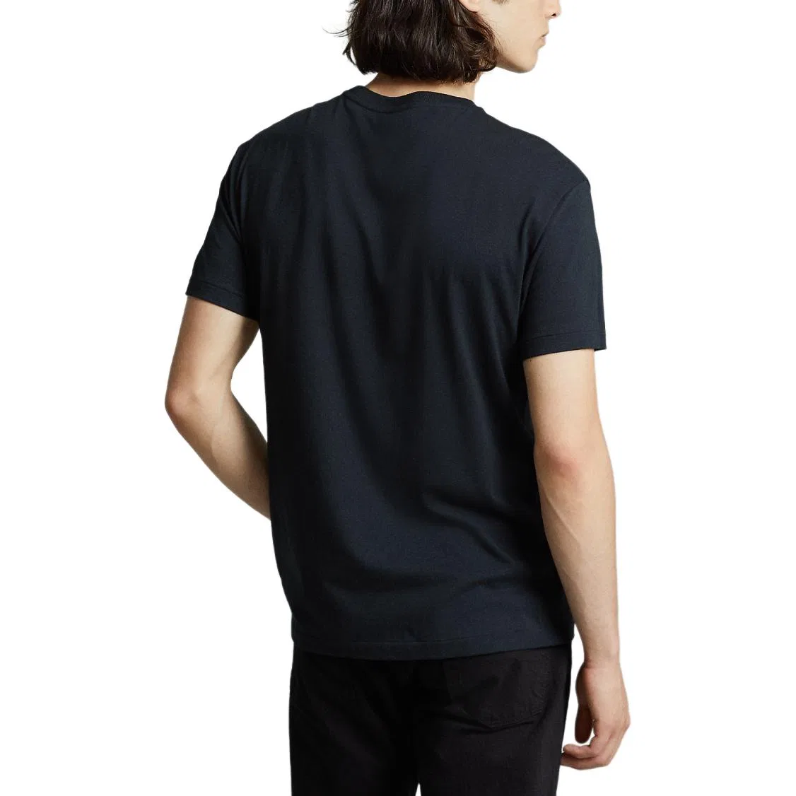 Футболка Polo Ralph Lauren Custom Slim Fit мужская черная — фото 4