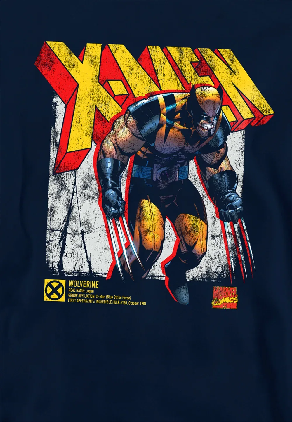 Детский худи Marvel X-Men Wolverine, темно-синий — фото 2