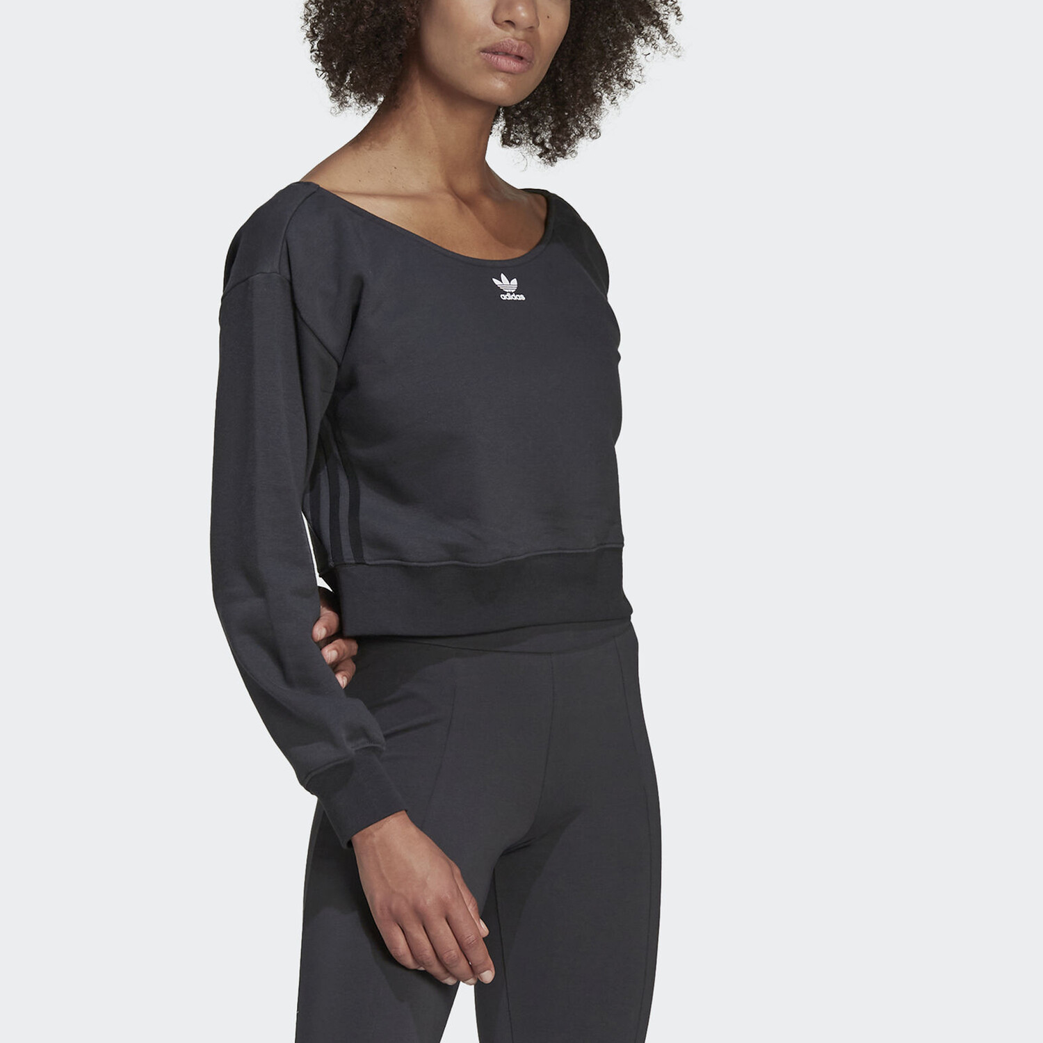 Толстовка SLOUCHY CREW женская серая Adidas Originals — фото 3