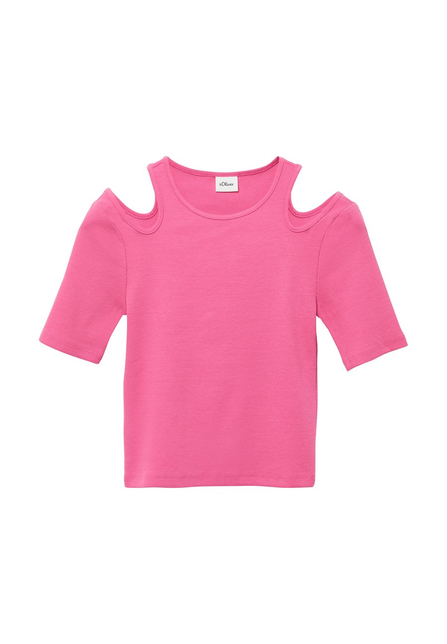 Футболка s.Oliver IM SLIM FIT AUS MIT CUT-OUTS, Pink — фото 3