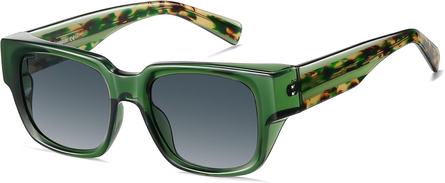 

Солнцезащитные очки SOJOS из ацетата квадратной формы с поляризацией, для женщин и мужчин, ручной работы, модные, легкие, прямоугольной формы, защита от ультрафиолета UV400, SJ3116, Green/Garding Grey