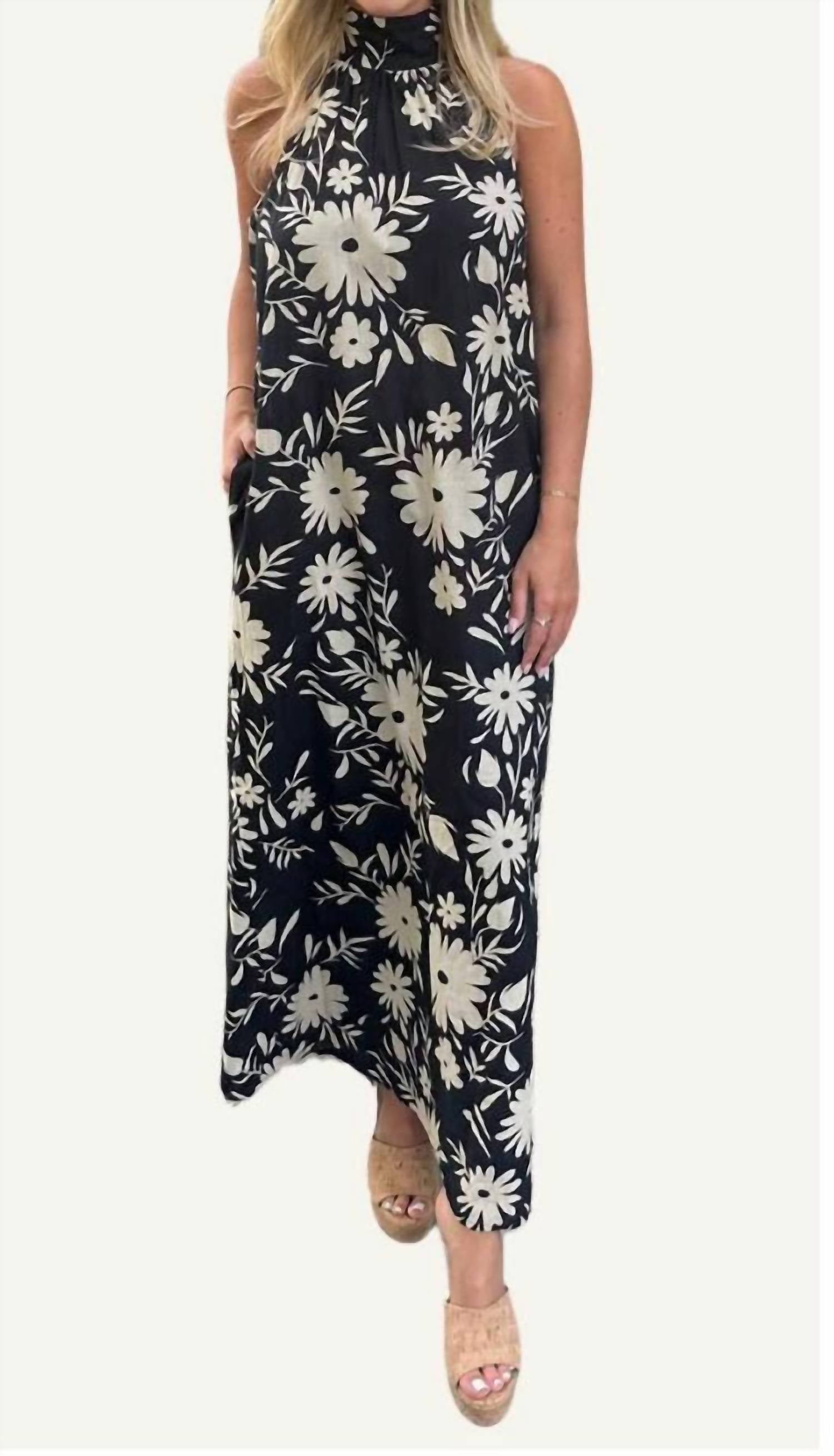 

Макси-платье Melanie в черно-бежевом цвете Fitzroy & Willa